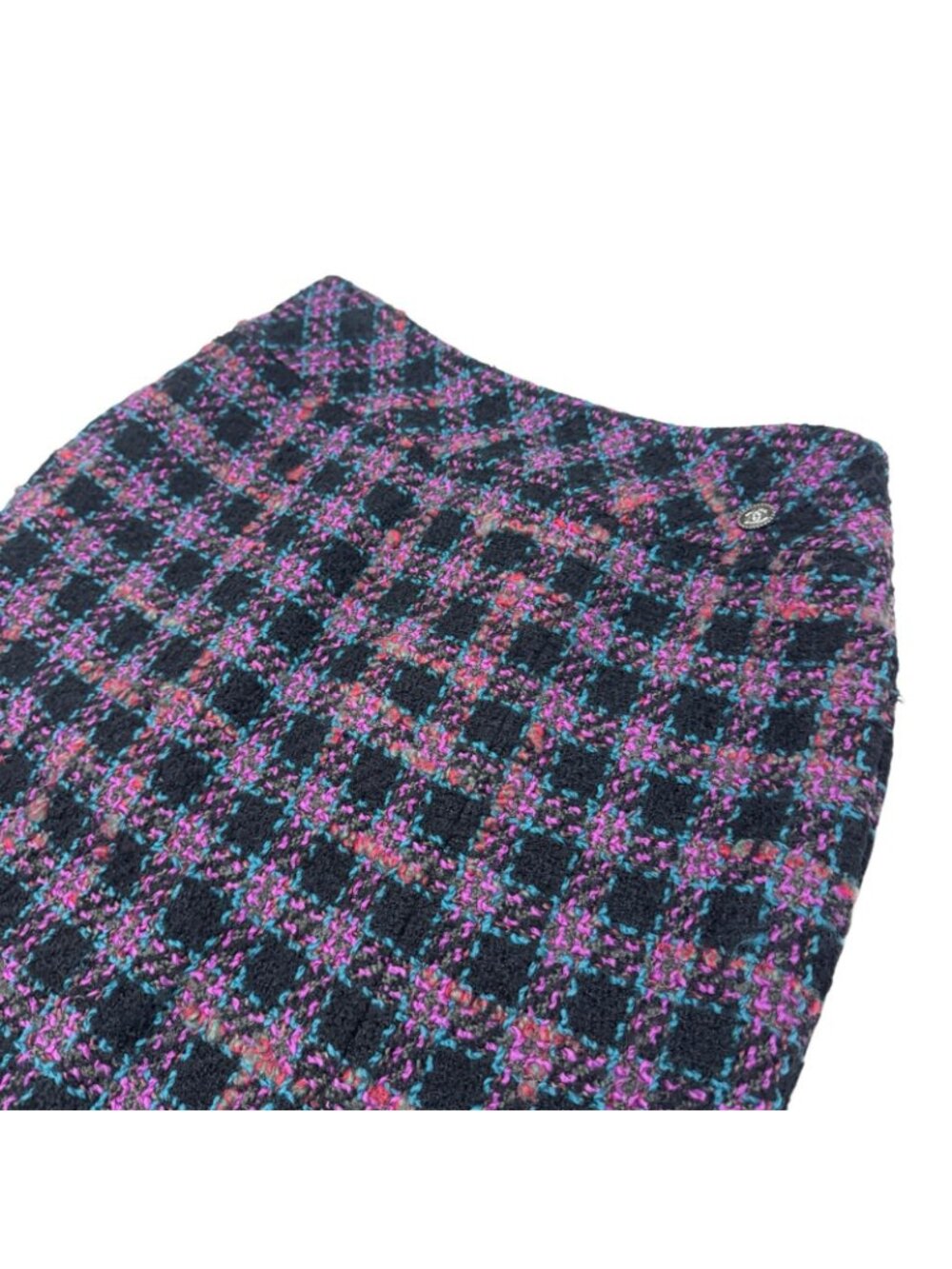 Chanel CC Logo Button Tweed Skirt 36 - Picture 3 of 10